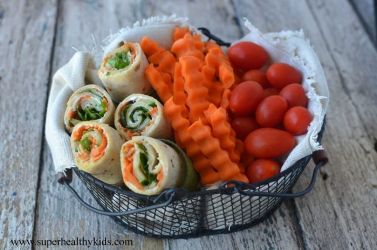 veggie wrap in a basket